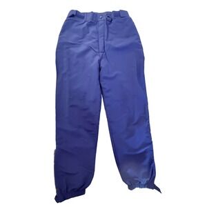 Lands End Mens Regular M Blue Nylon Fleece Lined Snow Ski Pants Winter USA